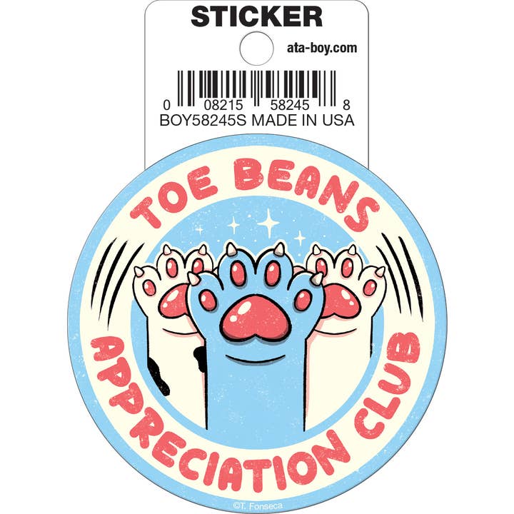 Tobe Fonseca: Toe Beans Cat Die Cut Vinyl Sticker - 3"