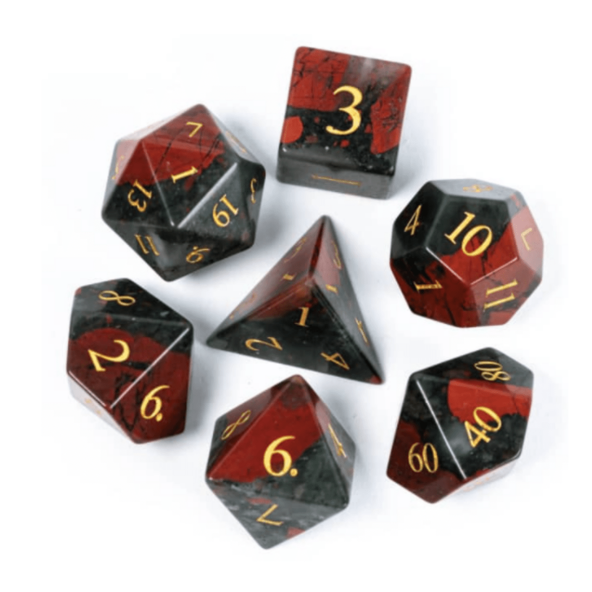 Bloodstone Gemstone Dice