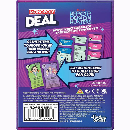 Monopoly Deal Card Game - Kpop Demon Hunters