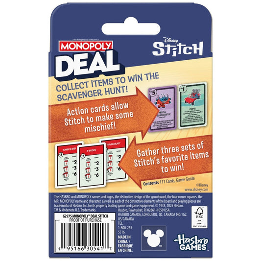 Monopoly Deal Card Game - Stitch Edition