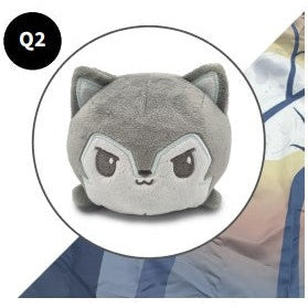 Plushie Tote Bag: Gray Forest Tote Bag + Light Gray Wolf Plushie