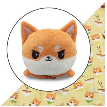 Plushie Tote Bag: Orange Ramen Tote Bag + Orange Shiba Inu Plushie
