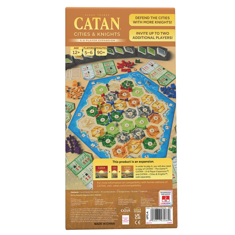 Settlers of Catan Board Game Extension: Cities & Knights 5-6 Player 6th Edition 2025