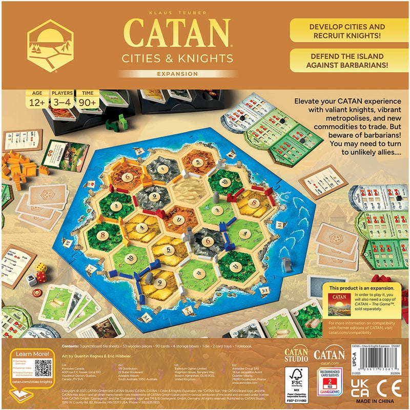 Settlers of Catan Board Game Extension: Cities & Knights 6th Edition 2025