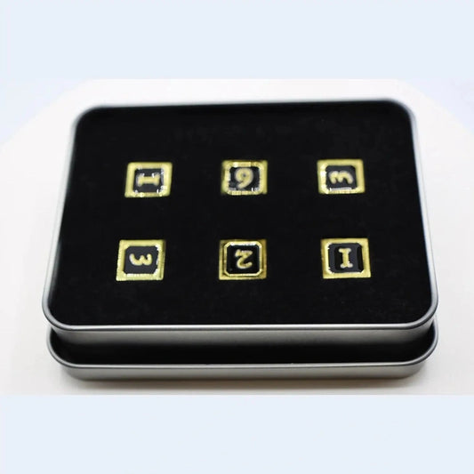 Black and Gold D6 Metal Dice Set