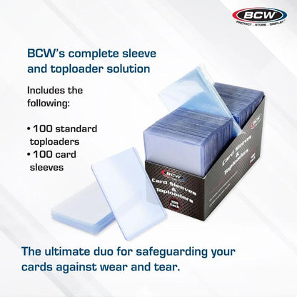 100 Count Card Sleeve and Toploader Combo Pack
