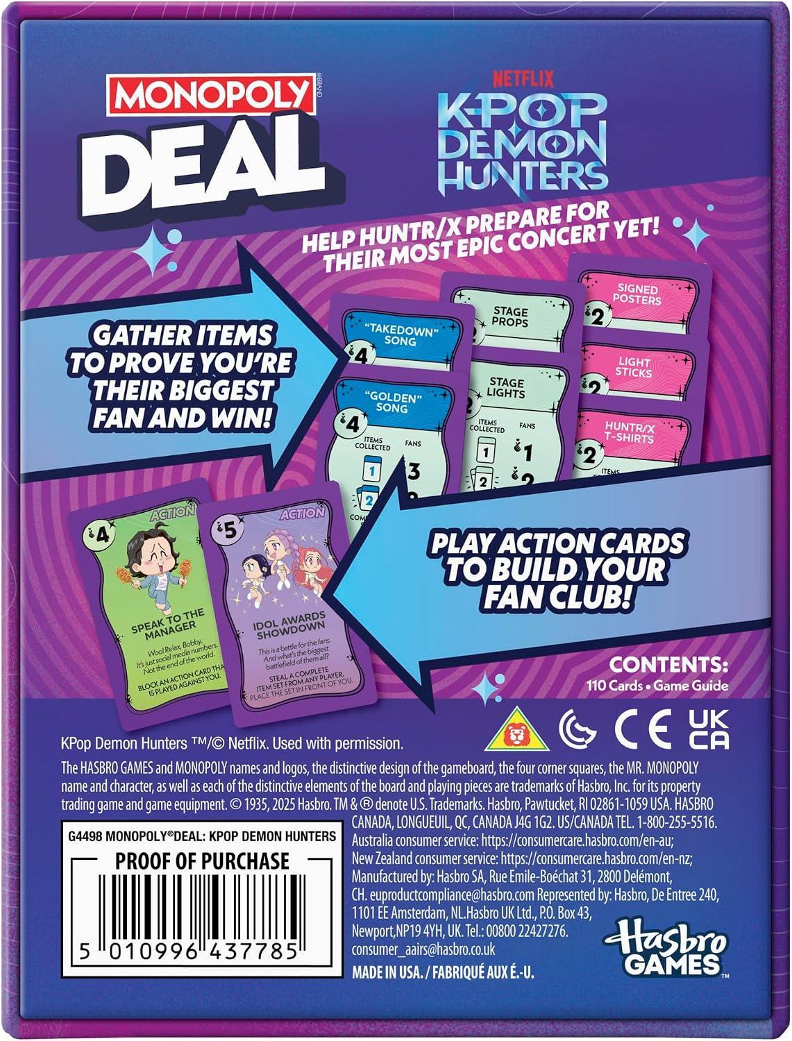 Monopoly Deal Card Game - Kpop Demon Hunters