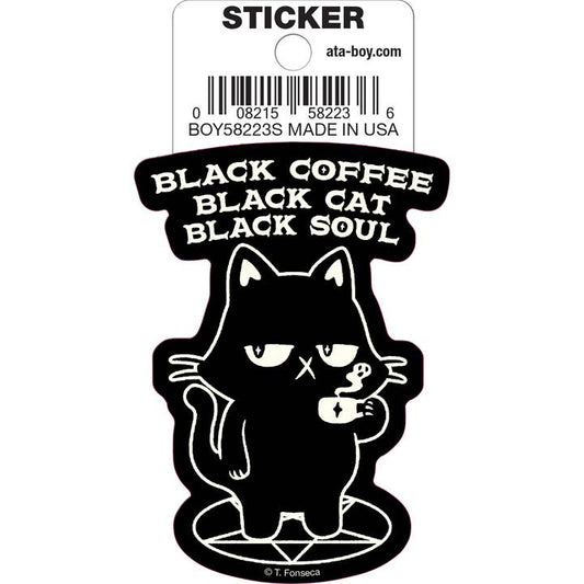 Tobe Fonseca: Black Coffee Black Cat Back Soul Die Cut Vinyl Sticker - 3"