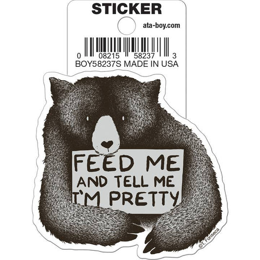 Tobe Fonseca: Feed Me and Tell Me Im Pretty Bear Die Cut Vinyl Sticker - 3"