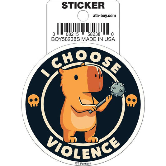 Tobe Fonseca: I Choose Violence Cappybara Die Cut Vinyl Sticker - 3"