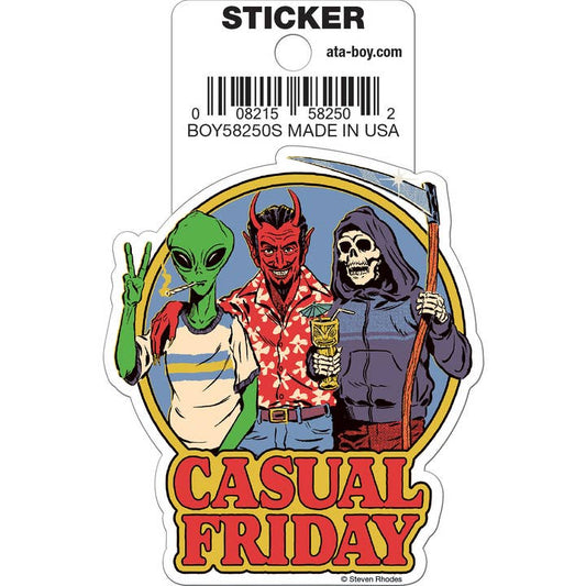 Steven Rhodes: Casual Friday Die Cut Vinyl Sticker - 3"