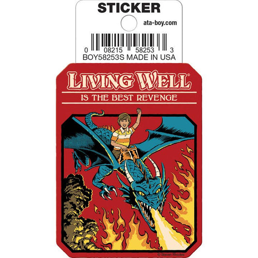Steven Rhodes: Living Well Die Cut Vinyl Sticker - 3"