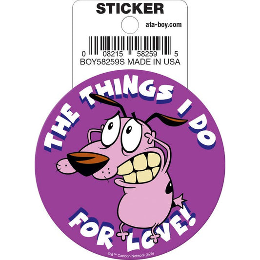 Courage the Cowardly Dog: The Things I Do For Love Die Cut Vinyl Sticker - 3"