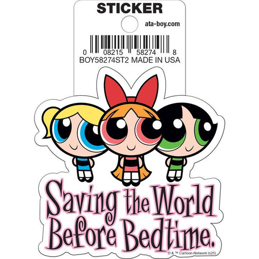 Powerpuff Girls: Saving the World Before Bedtime Die Cut Vinyl Sticker - 3"