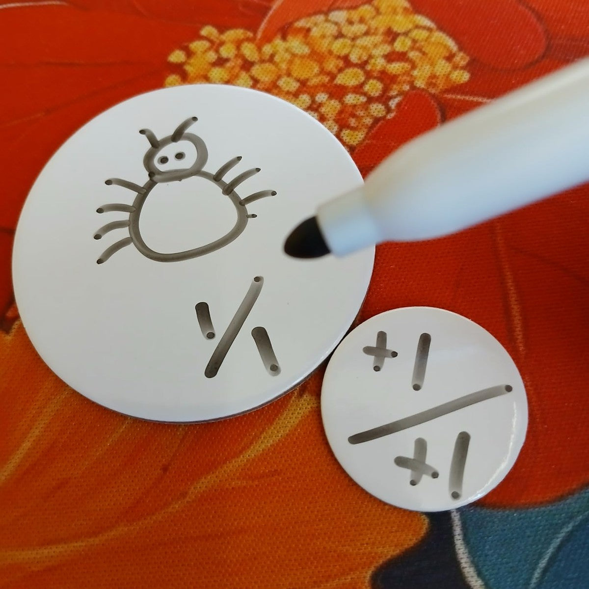 Futhark 100 Dry Erase Tokens for DND – Reusable RPG Tokens in 2 Sizes for Combat Tracking, Initiative, Conditions, and Effects – Reusable Circle Markers for Tabletop Board Games Accessories 100 PCS