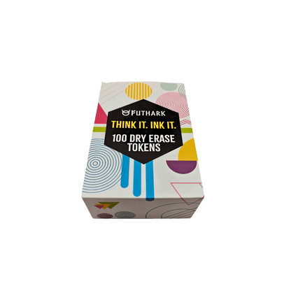 Futhark 100 Dry Erase Tokens for DND – Reusable RPG Tokens in 2 Sizes for Combat Tracking, Initiative, Conditions, and Effects – Reusable Circle Markers for Tabletop Board Games Accessories 100 PCS