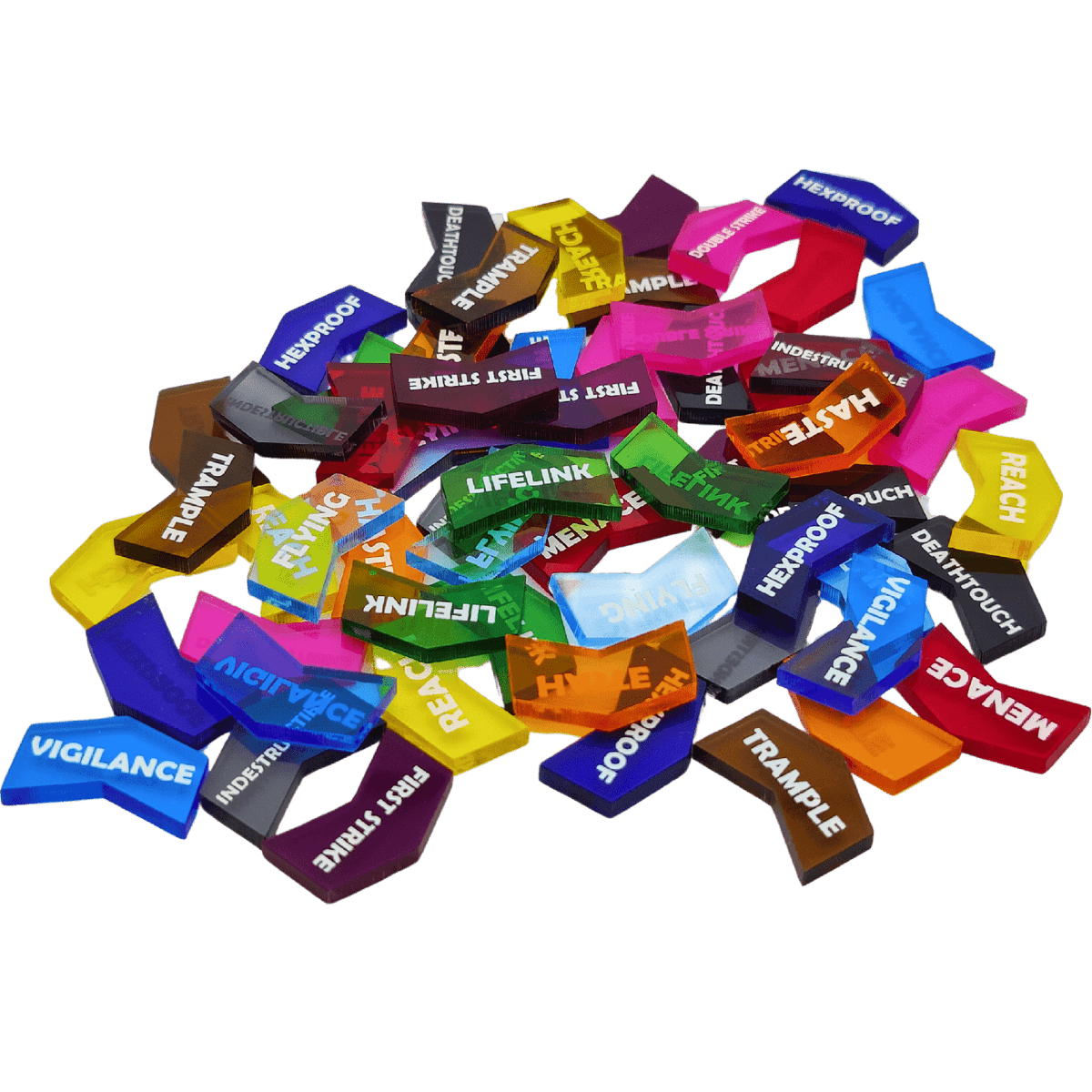 MTG Keyword Counters - Set of 60 Color Coded Tokens for Magic: The Gathering