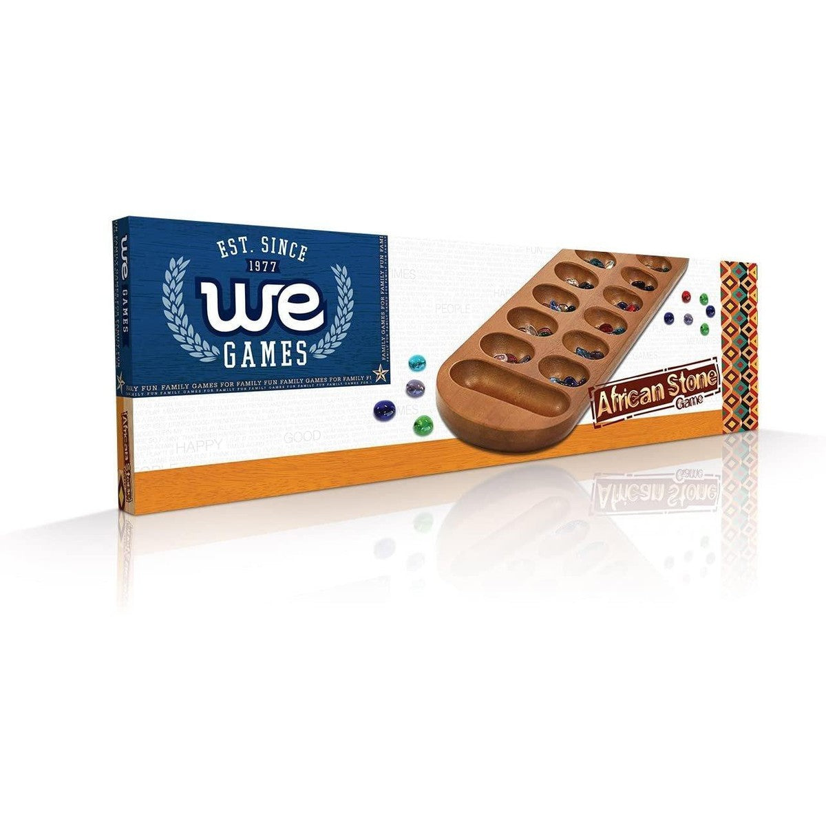 Mancala Board Game with Walnut Stain - 22 in