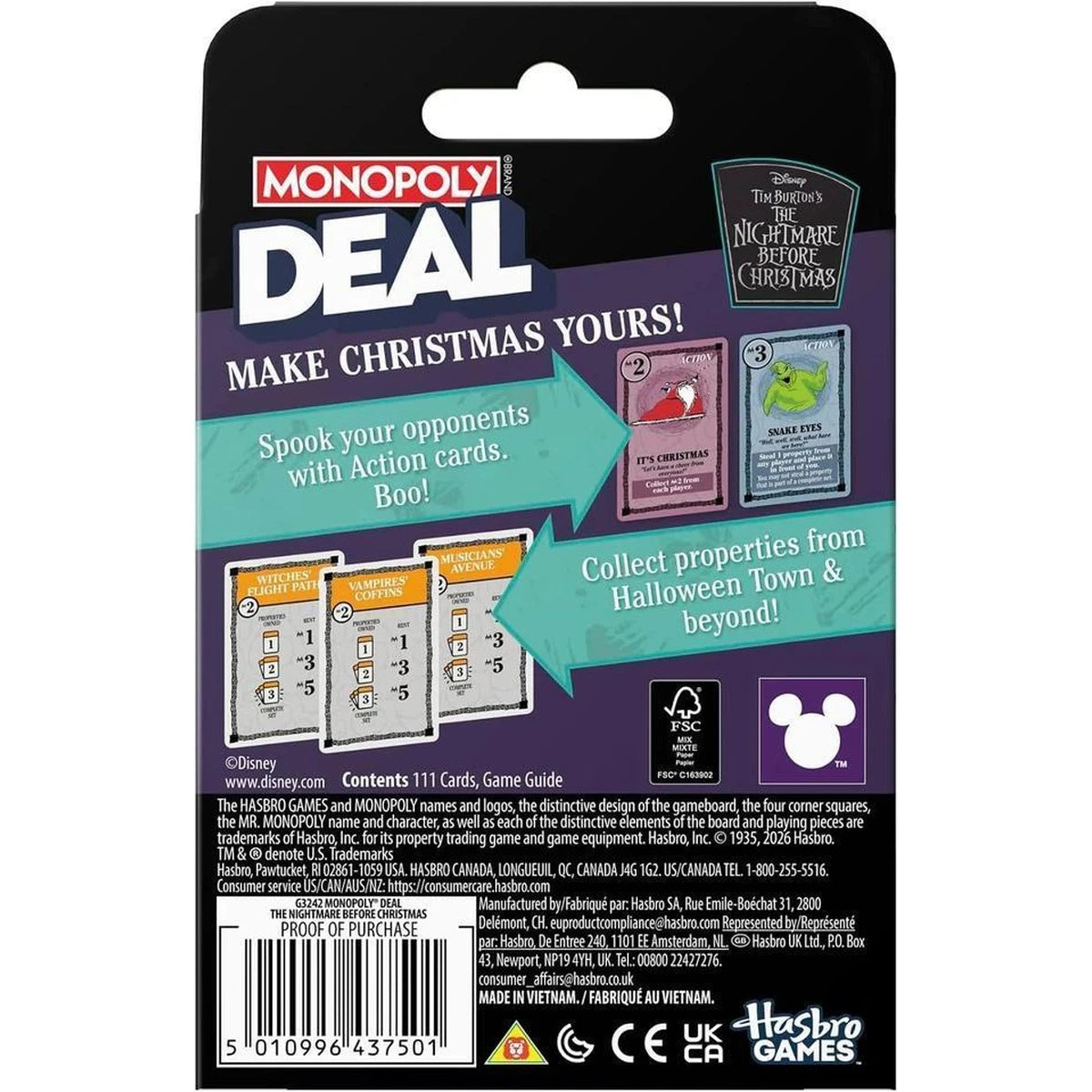Monopoly Deal Card Game - Nightmare Before Xmas