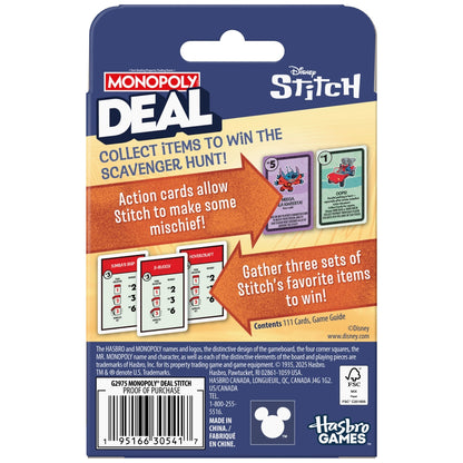 Monopoly Deal Card Game - Stitch Edition