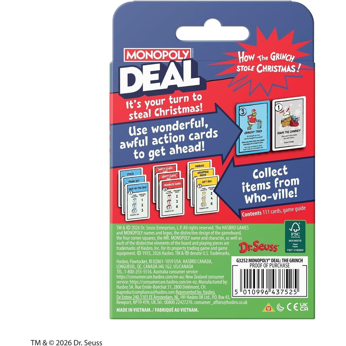 Monopoly Deal Card Game - The Grinch