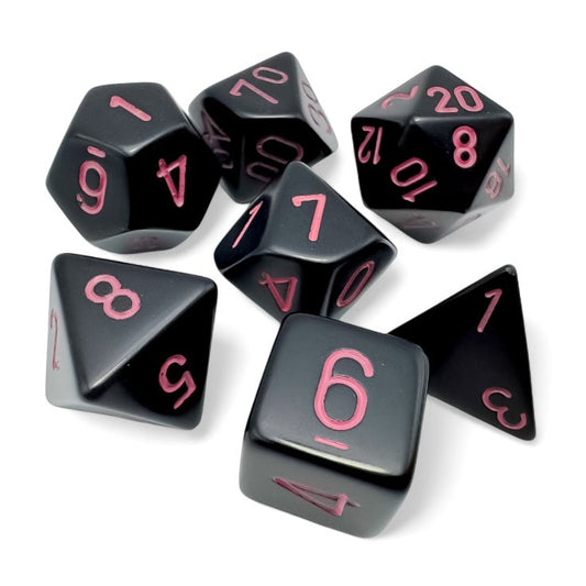 Opaque: Polyhedral Black/pink 7-Die Set