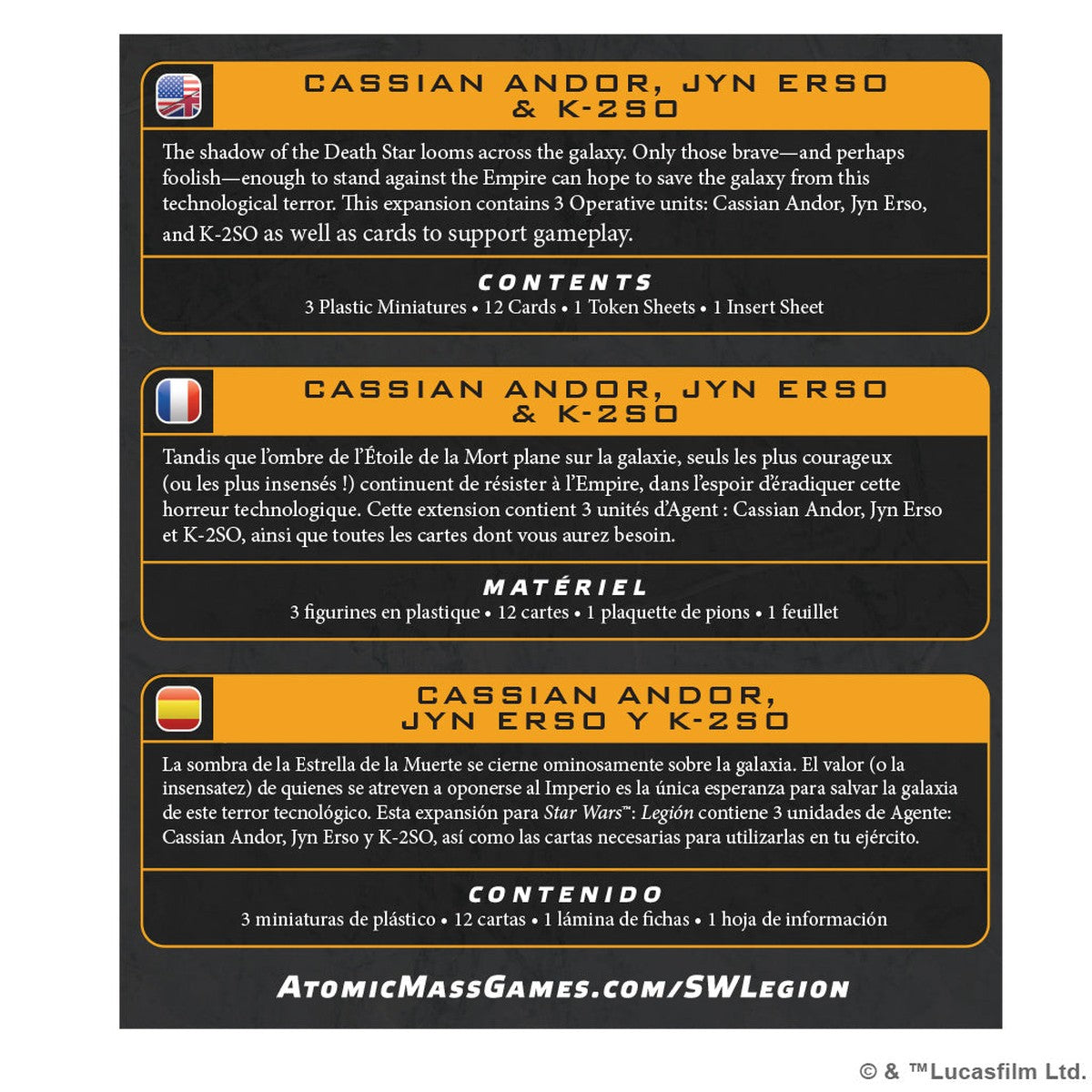 Star Wars: Legion – Cassian Andor, Jyn Erso & K-2SO