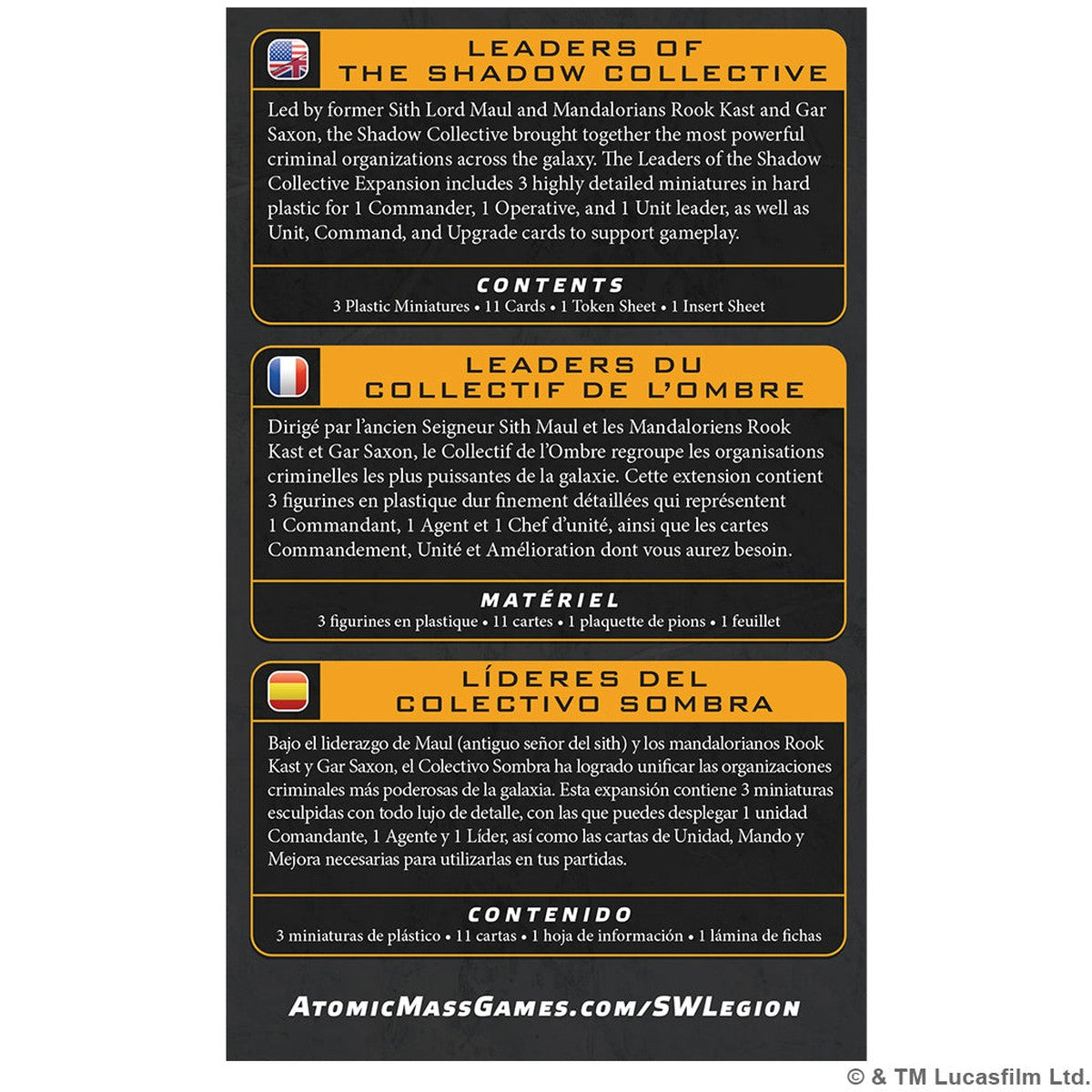 Star Wars: Legion - Leaders of the Shadow Collective