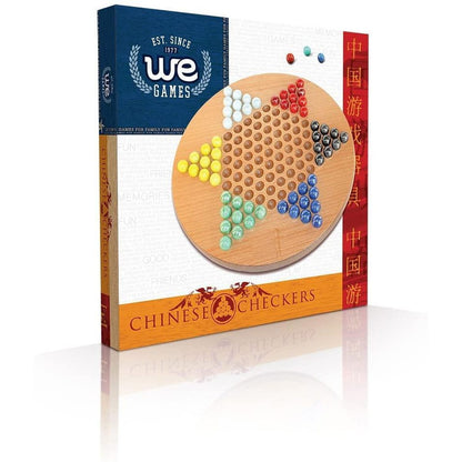 Wood Chinese Checkers Set with Glass Marbles
