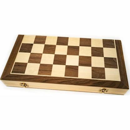 Wooden Folding Chess/Checkers/Backgammon Set 40 CM