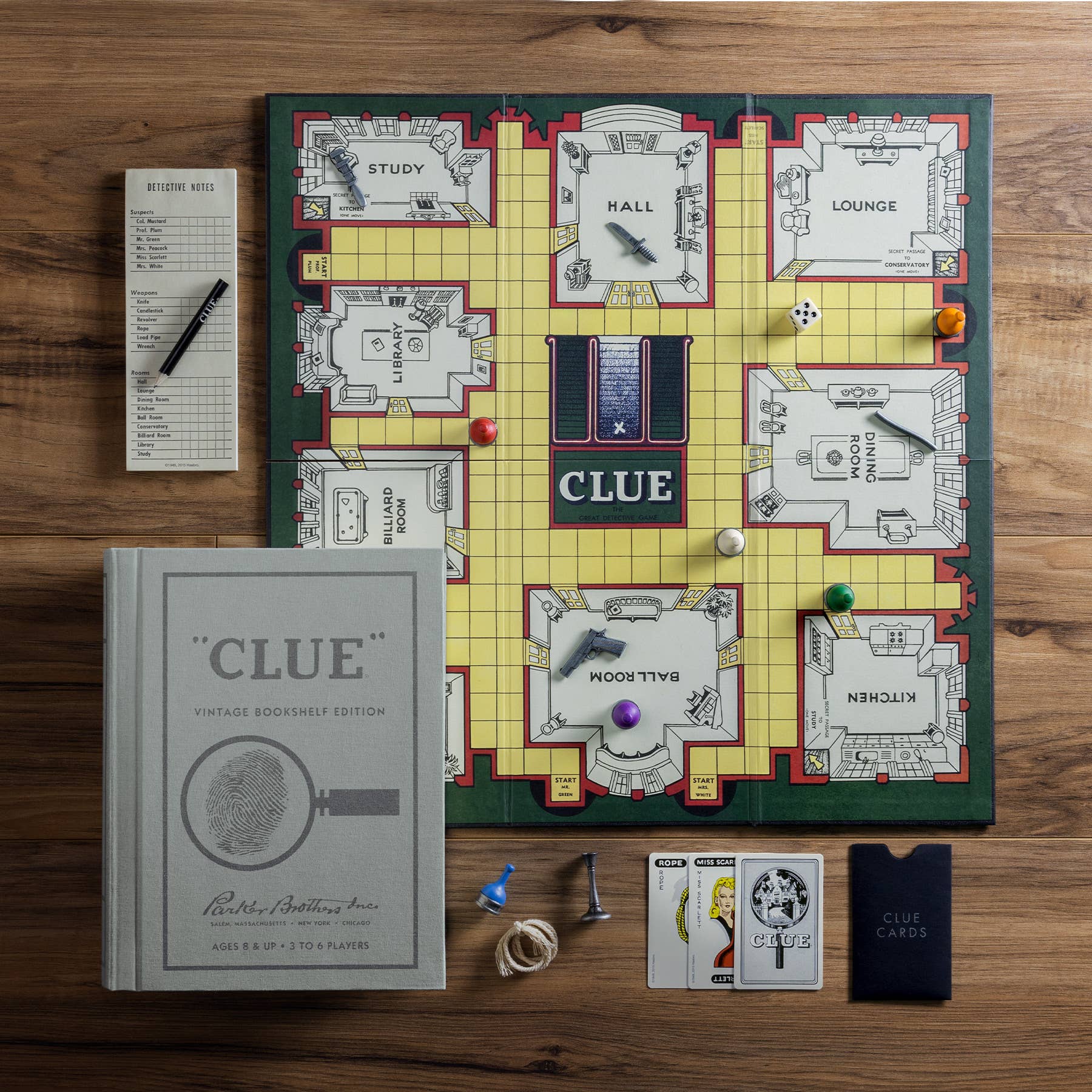 WS Game Company Clue Vintage Bookshelf Edition