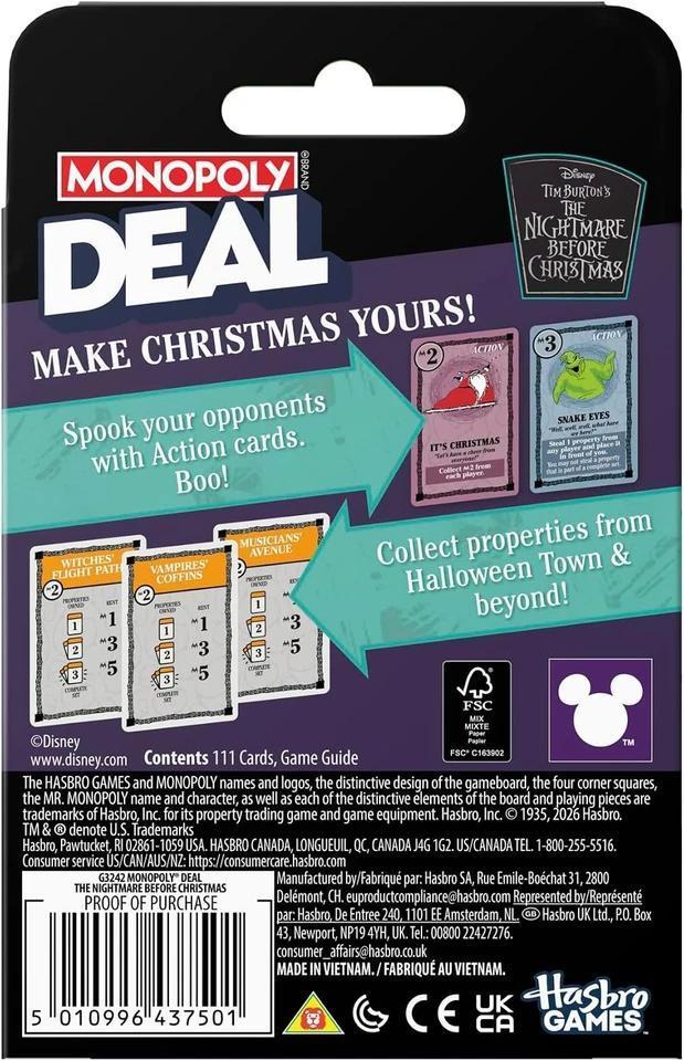 Monopoly Deal Card Game - Nightmare Before Xmas