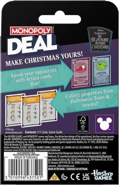 Monopoly Deal Card Game - Nightmare Before Xmas