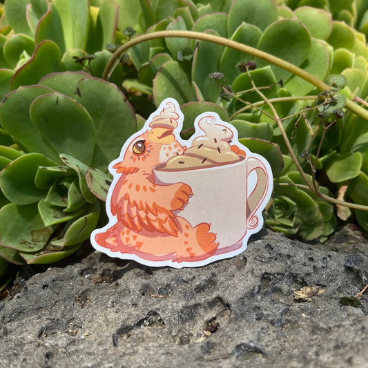 Metal Weave Games: Owlbear Cappuccino Sticker