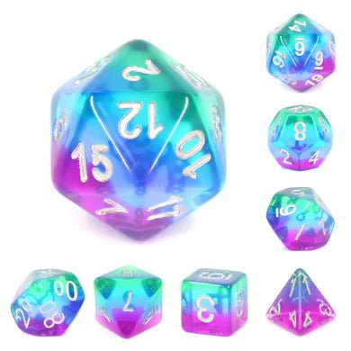 Blue Aurora RPG Dice Set